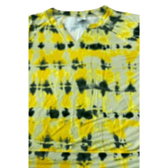 CABI 2-PC PAJAMA SET-LOUNGER, LONG SLV, WOMENS, TOP-L, BOTTOMS-M, YELLOW/DK GREY - Picture 6 of 12